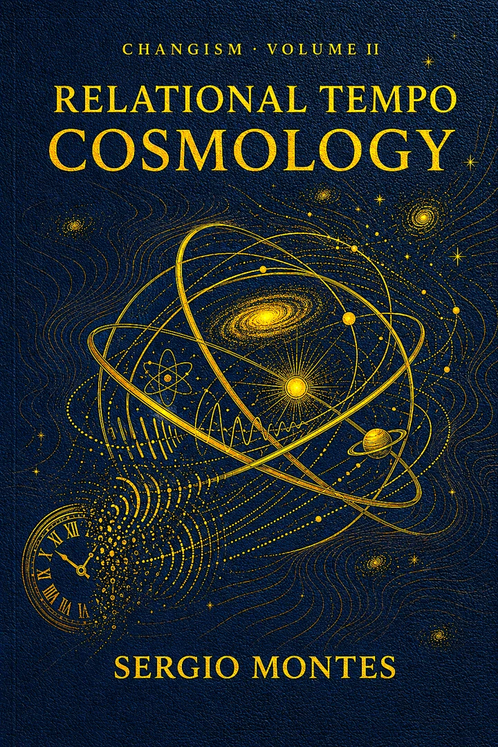 Relational Tempo Cosmology, Volume II. Navy cover with gold astronomical linework.